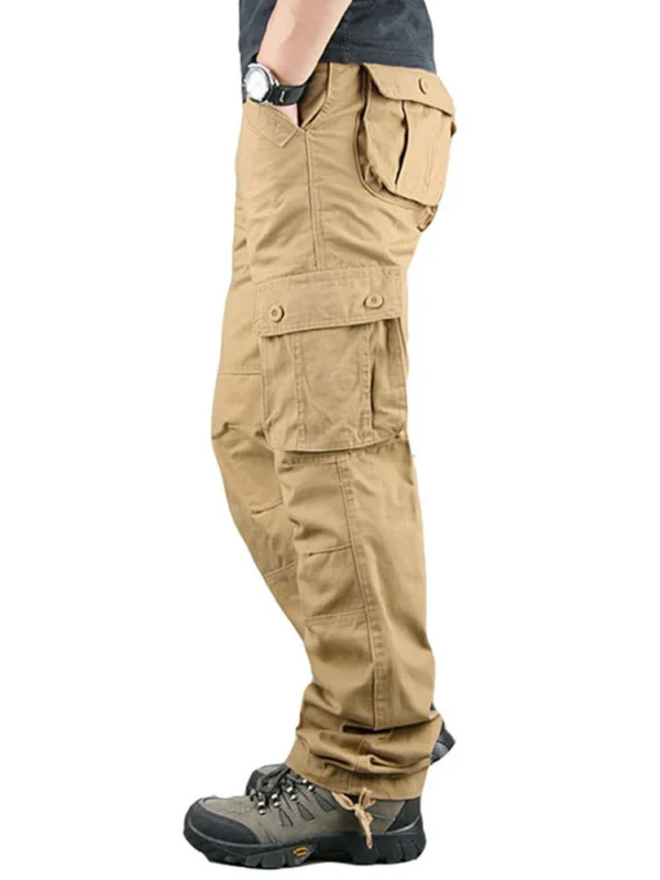 6 POCKETS US Mens Cargo Trousers 100% Cotton Work Trousers Tactical Combat Outdoor Pants