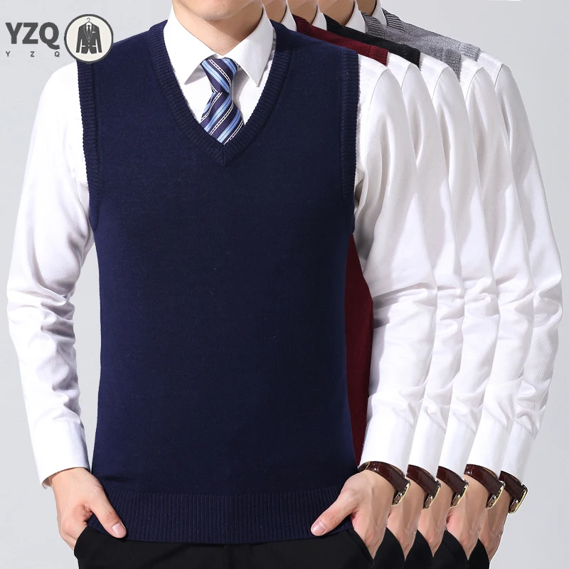 Men’s Casual Sweater Vest Warm and Comfortable Vest in Autumn and Winter